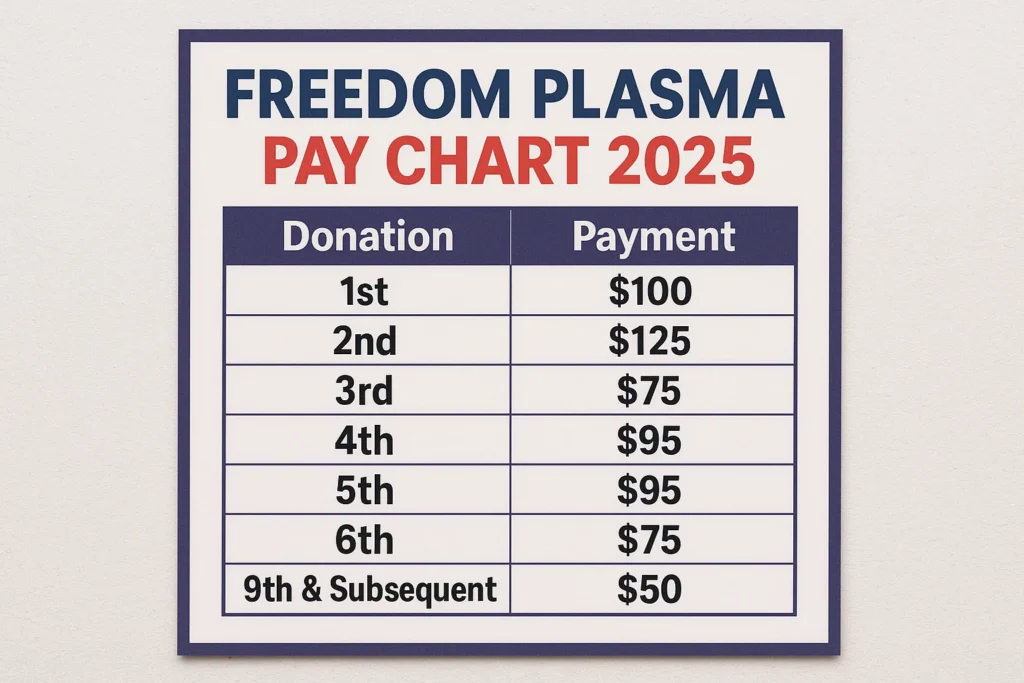 Freedom Plasma Pay Chart 2025